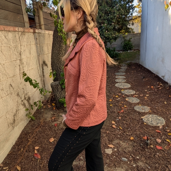 60s VTG Pink Textured Blazer - Picture 7 of 12